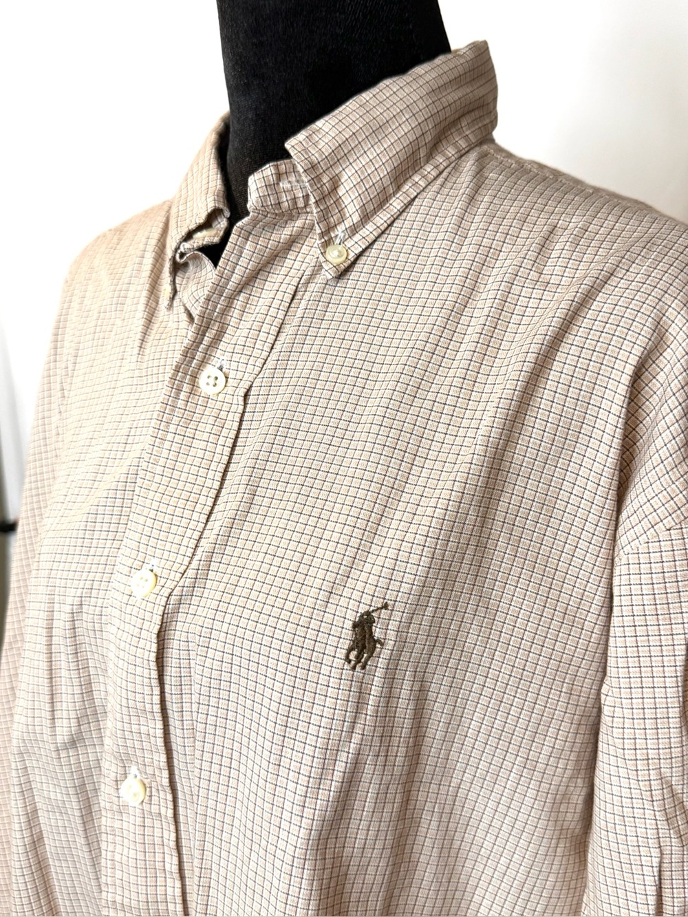 Ralph Lauren Men’s Yarmouth Beige Check Button-Down Shirt